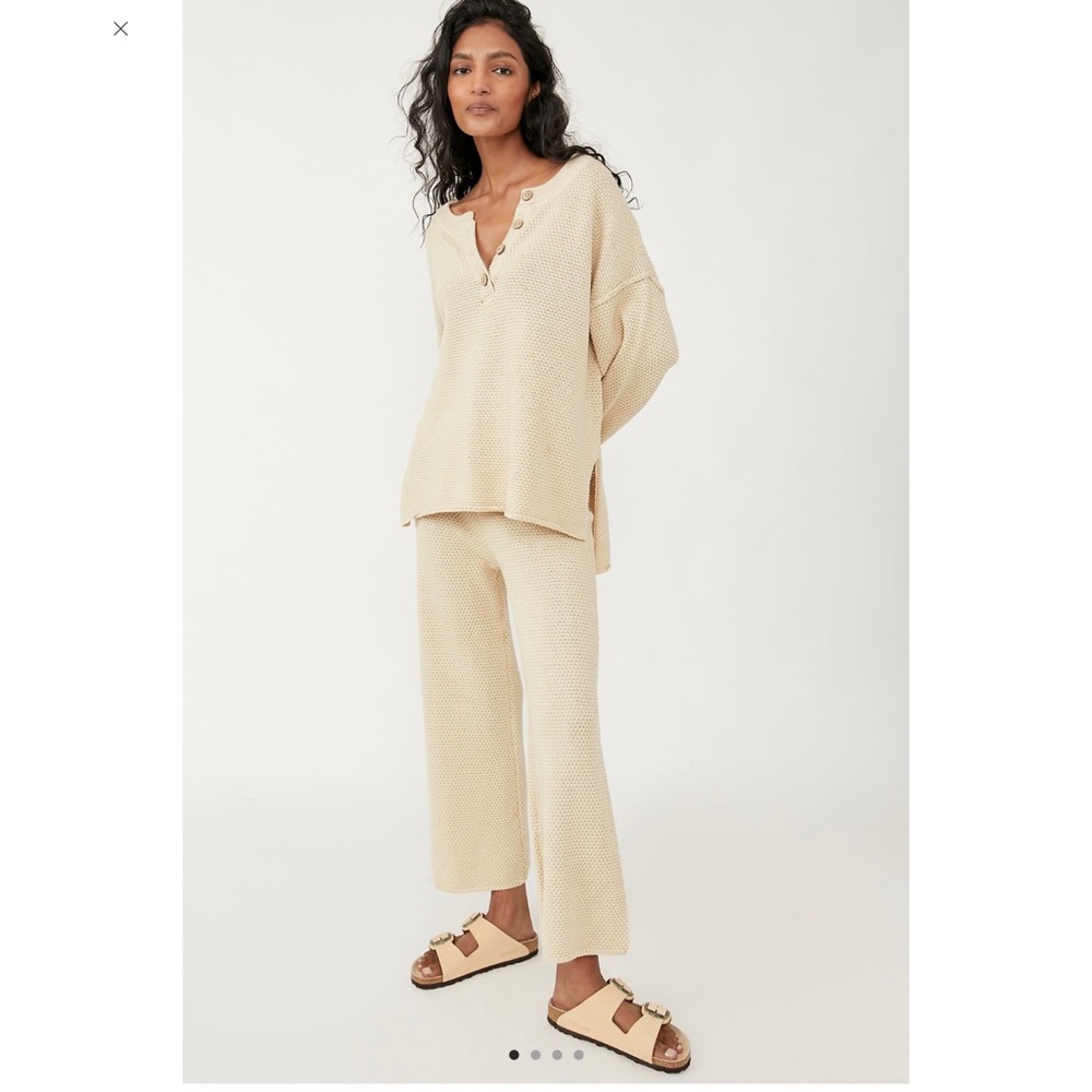 Free People Hailee Sweater Set Au Lait Small